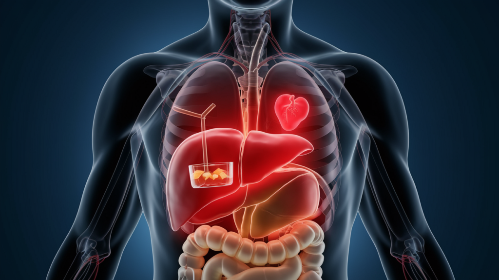 ACTION OF ALCOHOL ON INTERNAL ORGANS.